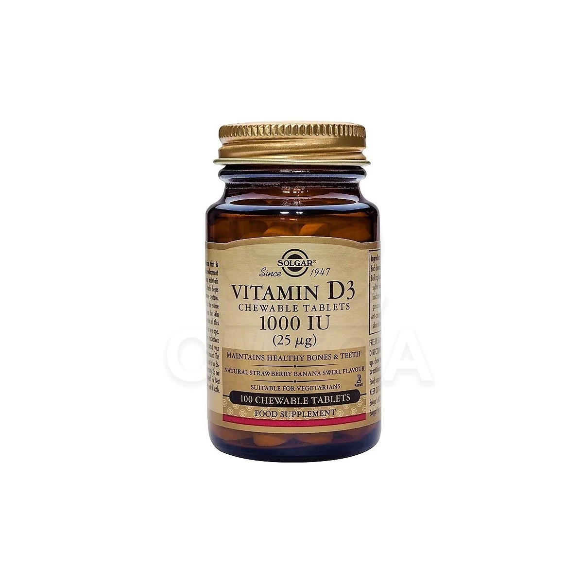 Συμπληρωματα διατροφης SOLGAR Vitamin D3 1000IU Chewable Συμπλήρωμα Διατροφής Βιταμίνης D3 για