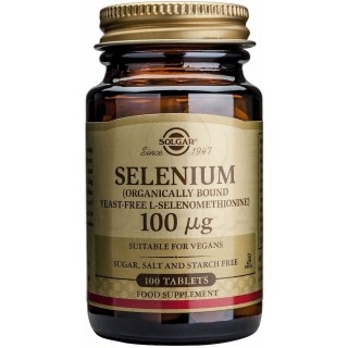 SOLGAR Selenium (Yeast-Free, L-Selenomethionine) 100µg Συμπλήρωμα Διατροφής Οργανικού Σεληνίου για την Καλή Λειτουργία του Ανοσο