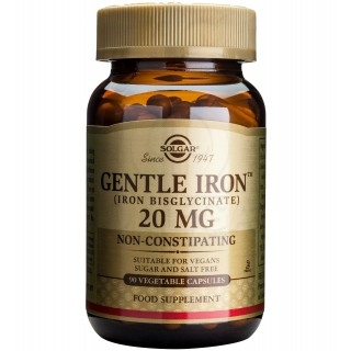 SOLGAR Gentle Iron (Iron Bisglycinate) 20mg Συμπλήρωμα Διατροφής Σιδήρου σε Δισγλυκινική Μορφή, Συμβάλλει στη Δημιουργία των Ερυ