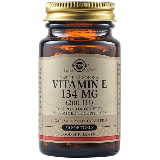 SOLGAR Vitamin E Natural 200IU Συμπλήρωμα Διατροφής Βιταμίνης E για την Καλή Υγεία του Ανοσοποιητικού & Καρδιαγγειακού Συστήματο