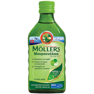 MOLLER'S Μουρουνέλαιο (Cod Liver Oil) Apple με Γεύση Μήλου 250ml