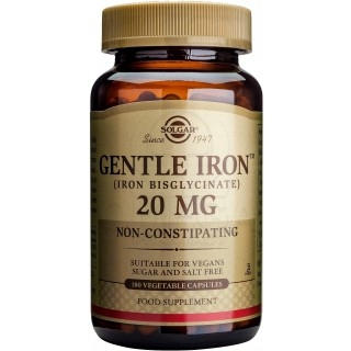 SOLGAR Gentle Iron (Iron Bisglycinate) 20mg Συμπλήρωμα Διατροφής Σιδήρου σε Δισγλυκινική Μορφή, Συμβάλλει στη Δημιουργία των Ερυ