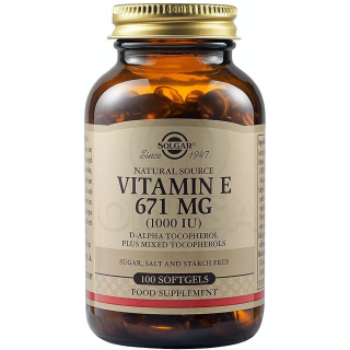 SOLGAR Vitamin E Natural 1000IU Συμπλήρωμα Διατροφής Βιταμίνης E για την Καλή Υγεία του Ανοσοποιητικού & Καρδιαγγειακού Συστήματ
