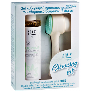 AG Pharm Cleansing Kit Purifying Face Cleansing Gel Καθαρισμού για το Πρόσωπο με Πρόπολη & Πράσινο Τσάι για Λιπαρές & Ακνεϊκές Ε