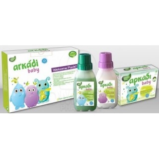 ΑΡΚΑΔΙ Baby Welcome Pack Σετ για το Πλύσιμο των Μωρουδιακών Baby Υγρό Απορρυπαντικό με Πράσινο Σαπούνι 3 Δόσεις + Baby Μαλακτικό
