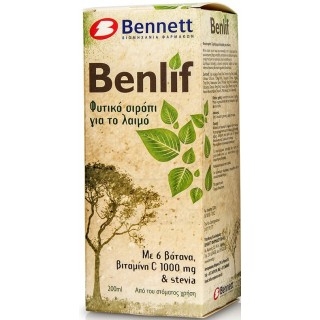 BENNETT Benlif Adults Φυτικό Σιρόπι Ενηλίκων με 6 Βότανα, Βιταμίνη C 1000mg & Stevia Ανακουφίζει από τα Συμπτώματα του Κρυολογήμ