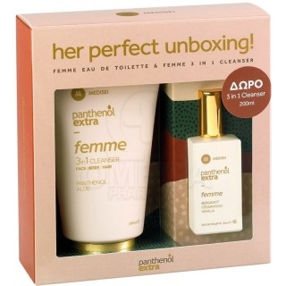 MEDISEI Promo Pack Panthenol Extra Femme Her Perfect Unboxing Eau De Toilette Bergamot, Cedarwood & Vanilla Γυναικείο Άρωμα 50m