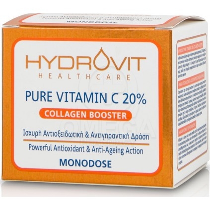 HYDROVIT Pure Vitamin C 20% Collagen Booster Monodose Ενυδατικός, Αντιοξειδωτικός & Αντιγηραντικός Ορός 60 Μονοδόσεις