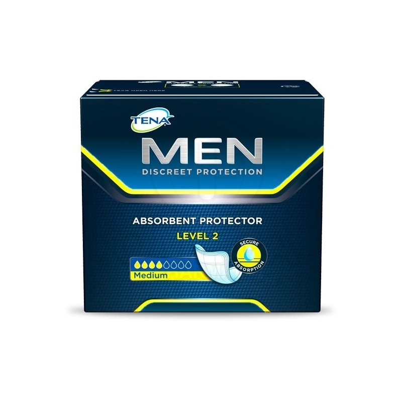 TENA Men Absorbent Protector Level 2 Medium Απορροφητικά Επιθέματα Ακράτειας 10τμχ