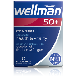 VITABIOTICS Wellman 50+ Συμπλήρωμα Διατροφής Πολυβιταμινών με Συνένζυμο Q10, Αντιοξειδωτικά, Εστέρες Λουτεΐνης, Ginseng, Βιταμίν