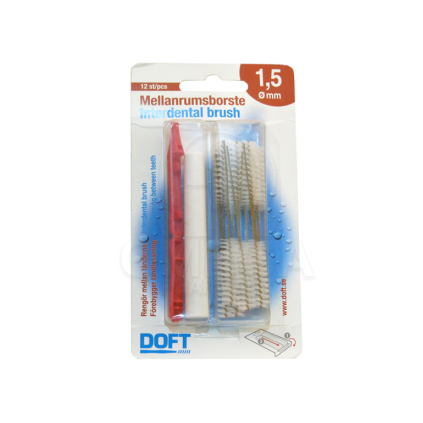 DOFT Interdental Brush Μεσοδόντια Βουρτσάκια Καφέ 1.5mm 12 Τεμάχια