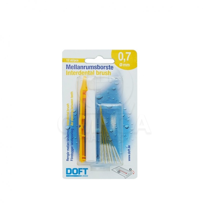DOFT Interdental Brush Μεσοδόντια Βουρτσάκια Κίτρινο 0.7mm 12 Τεμάχια