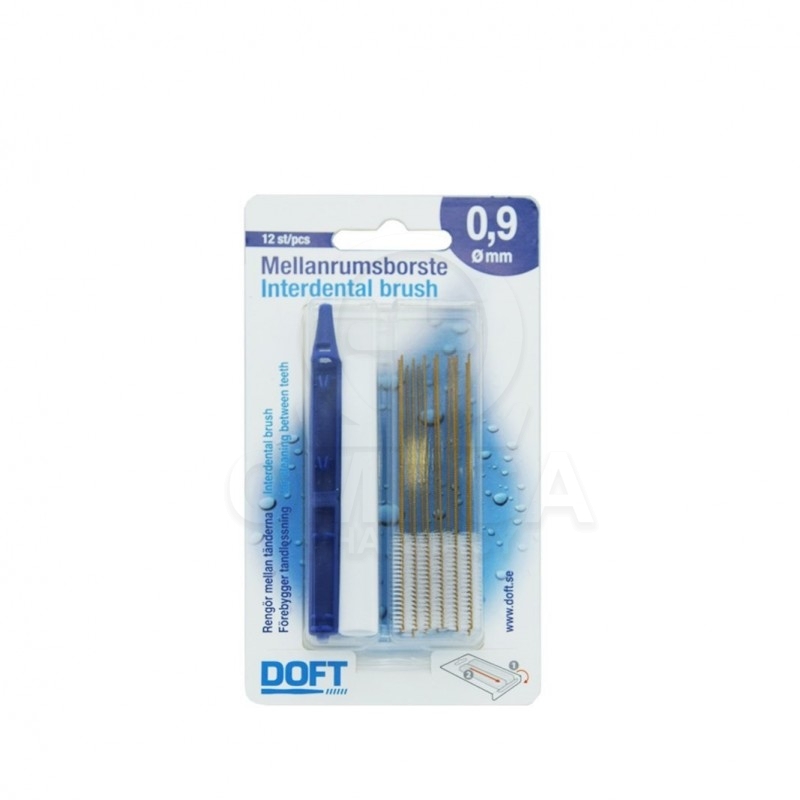 DOFT Interdental Brush Μεσοδόντια Βουρτσάκια Μπλε 0.9mm 12 Τεμάχια