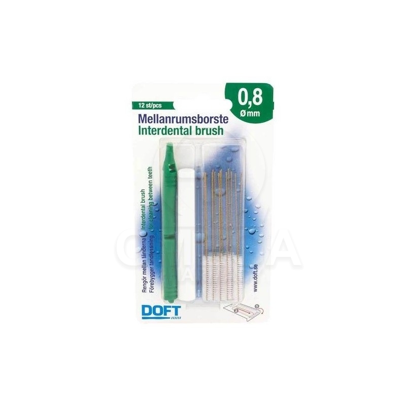 DOFT Interdental Brush Μεσοδόντια Βουρτσάκια Πράσινο 0.8mm 12 Τεμάχια