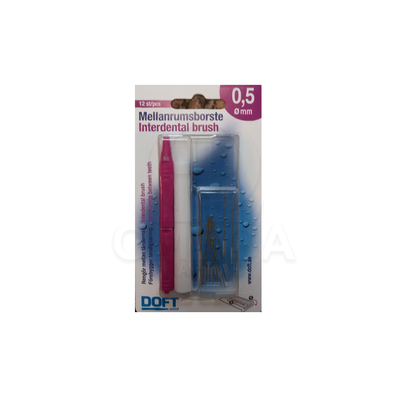DOFT Interdental Brush Μεσοδόντια Βουρτσάκια Μωβ 0.5mm 12 Τεμάχια