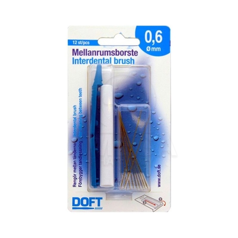 DOFT Interdental Brush Μεσοδόντια Βουρτσάκια Γαλάζιο 0.6mm 12 Τεμάχια