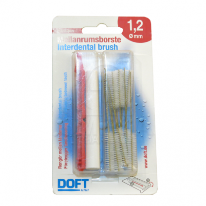 DOFT Interdental Brush Μεσοδόντια Βουρτσάκια Κόκκινο 1.2mm 12 Τεμάχια