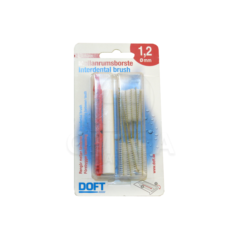 DOFT Interdental Brush Μεσοδόντια Βουρτσάκια Κόκκινο 1.2mm 12 Τεμάχια