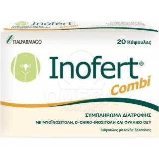 ITALFARMACO Inofert Combi Συμπλήρωμα Διατροφής με Μυοϊνοσιτόλη, D-Chiro Ινοσιτόλη & Φυλλικό Οξύ για Υπέρβαρες Γυναίκες με Σύνδρ