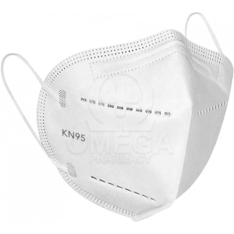 JIJI HUANG KN95 Disposable Folding 3D Mask 5PLY Αναδιπλούμενη Μάσκα KN95 Μίας Χρήσης Χωρίς Βαλβίδα 5 Στρώσεων σε Λευκό Χρώμα 10 