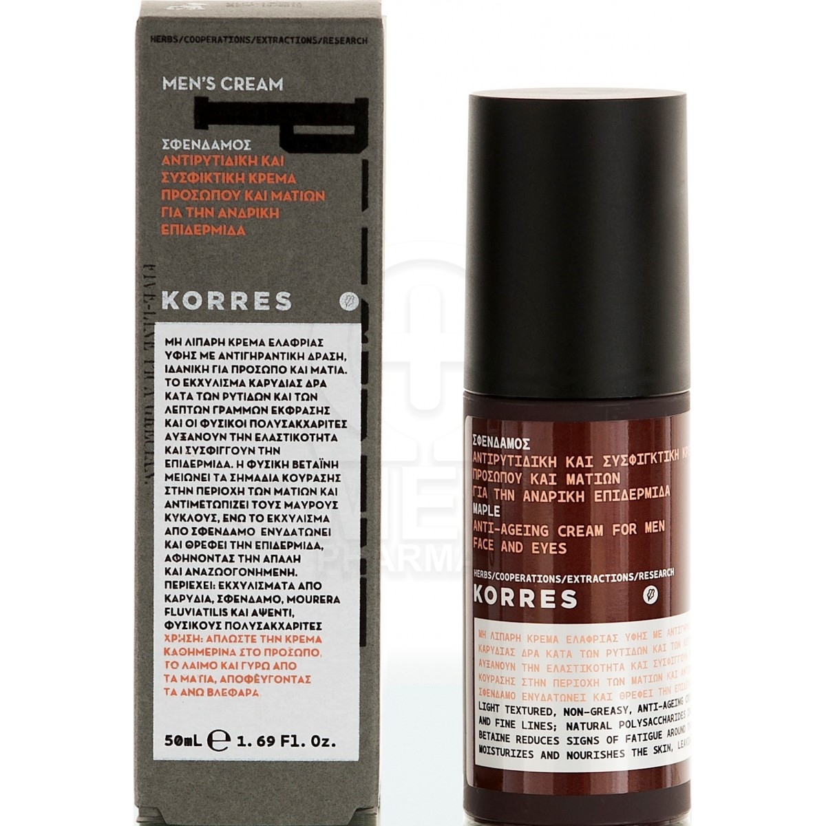 KORRES Men's Cream Αντιρυτιδική & Συσφικτική Κρέμα Προσώπου με Σφένδαμο
