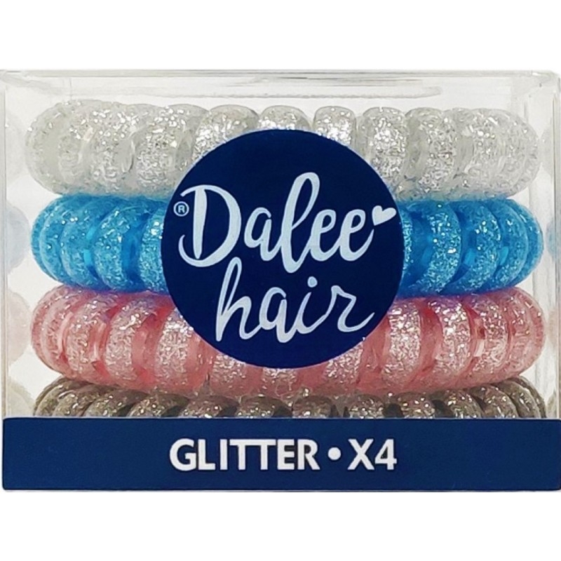 MEDISEI Dalee Hair Glitter Σπιράλ Λαστιχάκια Μαλλιών 4 Τεμάχια
