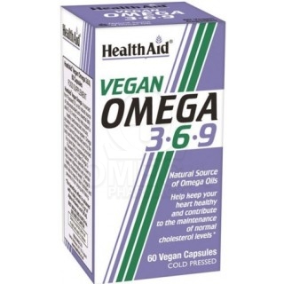HEALTH AID Vegan Omega 3-6-9 Συμπλήρωμα Διατροφής Λιπαρών Οξέων με Λινέλαιο για την Καλή Φυσιολογική Λειτουργία του Εγκεφάλου, τ