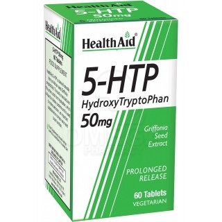 HEALTH AID 5-HTP Hydroxytryptophan 50mg Συμπλήρωμα Διατροφής με 5-υδροξυτρυπτοφάνη για την Καλή Υγεία του Εγκεφάλου & του Νευρικ