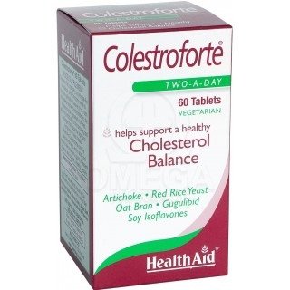 HEALTH AID Colestroforte Συμπλήρωμα Διατροφής με Κόκκινη Μαγιά Ρυζιού, Φυτοστερόλες, Ίνες Βρώμης, Βιταμίνες & Βότανα για Υγιή Δι