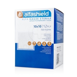 ALFASHIELD Αποστειρωμένο Επίθεμα Γάζας 10x10cm 12PLY 100τεμ