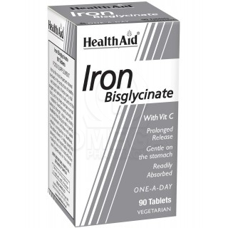 HEALTH AID Iron Bisglycinate Συμπλήρωμα Διατροφής με Δισγλυκινικό Σίδηρο & Βιταμίνη C για την Παραγωγή Ερυθρών Αιμοσφαιρίων & Αι