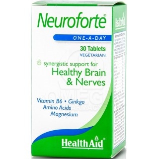 HEALTH AID Neuroforte Συμπλήρωμα Διατροφής με Βιταμίνες, Αμινοξέα, Μαγνήσιο & Τζίνγκο Μπιλόμπα για τη Φυσιολογική Λειτουργία του