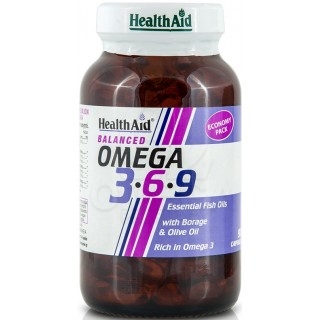 HEALTH AID Balanced Omega 3-6-9 Συμπλήρωμα Διατροφής Λιπαρών Οξέων με Ιχθυέλαιο, Έλαιο Μποράγκου & Ελιάς για την Καλή Φυσιολογικ
