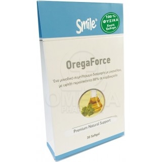 AM HEALTH Smile OregaForce Συμπλήρωμα Διατροφής με Έλαιο Ρίγανης, με Υψηλή Περιεκτικότητα 88% σε Καρβακρόλη 30 Μαλακές Κάψουλες