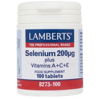 LAMBERTS Selenium 200μg + Βιταμίνες A, C, E 100Tabs
