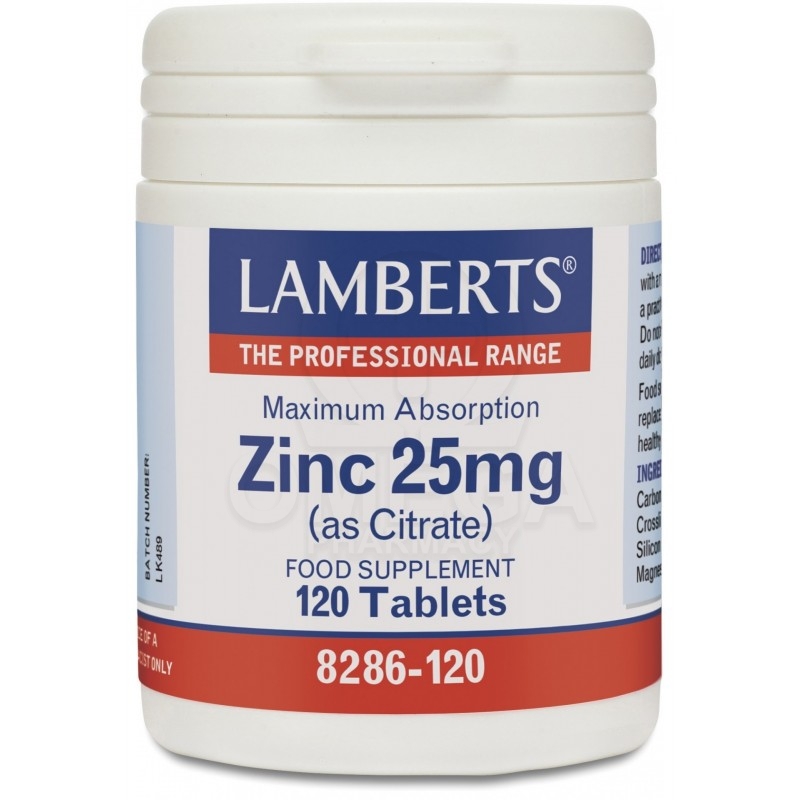 Συμπληρωματα διατροφης LAMBERTS Zinc Citrate 25mg Συμπλήρωμα