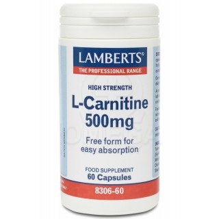 LAMBERTS L-Carnitine Ελεύθερης Μορφής Καρνιτίνη 500mg 60Caps
