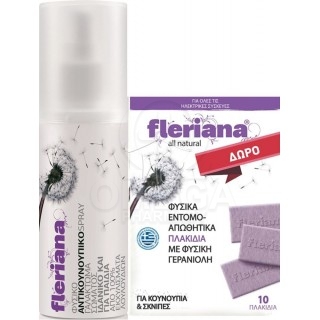 POWER HEALTH Fleriana Αντικουνουπικό Γαλάκτωμα Σώματος Spray για Παιδικά 3+ Ετών & Ενήλικες 100ml + ΔΩΡΟ Εντομοαπωθητικά Πλακίδι