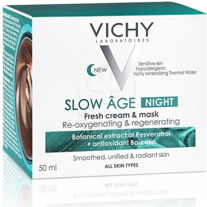 VICHY Slow Age Night Cream & Mask Κρέμα Νύχτας & Μάσκα Προσώπου για Αντιγήρανση, Ενυδάτωση & Λάμψη 50ml