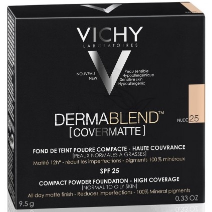 VICHY Dermablend Covermatte Compact Powder Foundation Υψηλής Κάλυψης Make-up σε Μορφή Πούδρας με SPF25 & Ματ Απότελεσμα Απόχρωση