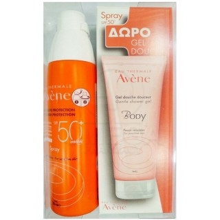AVENE Πακέτο Προσφοράς Αντιηλιακής Προστασίας με Αντιηλιακό Προσώπου & Σώματος σε Μορφή Σπρέι για το Ευαίσθητο Δέρμα SPF50+ 200m