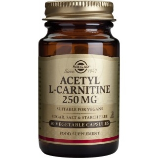 SOLGAR Acetyl L- Carnitine 250mg Συμπλήρωμα Διατροφής με Ακέτυλο L-Καρνιτίνη για Ενίσχυση της Μνήμης & των Διανοητικών & Πνευματ