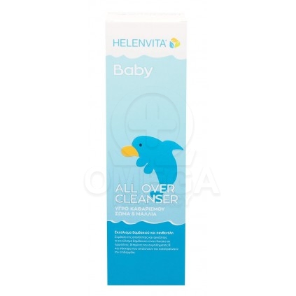 HELENVITA Baby All Over Cleanser Βρεφικό Υγρό Καθαρισμού για Σώμα & Μαλλιά με Εκχύλισμα Βαμβακιού και Πανθενόλη 300ml