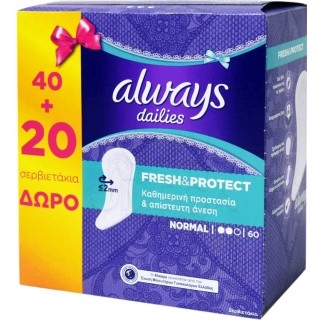 ALWAYS Dailies Fresh & Protect Normal 40τμχ + 20τμχ ΔΩΡΟ