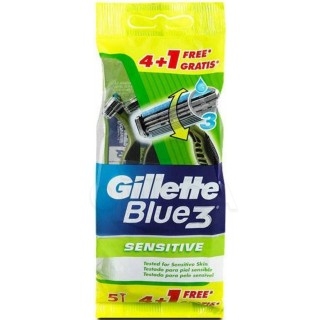 GILLETTE Blue 3 Sensitive Ξυραφάκια μιας χρήσης 4+1 Δώρο 5 τμχ