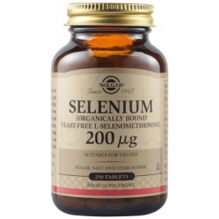 SOLGAR Selenium (Yeast-Free, L-Selenomethionine) 200µg Συμπλήρωμα Διατροφής Οργανικού Σεληνίου για την Καλή Λειτουργία του Ανοσο