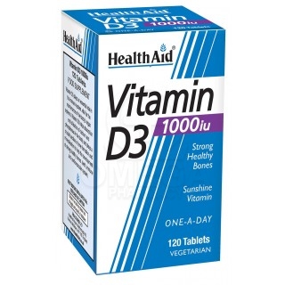 HEALTH AID Βιταμίνη D3 1000iu 120 Ταμπλέτες