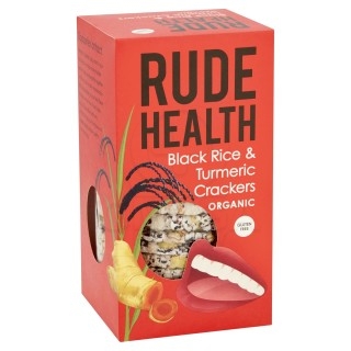 RUDE HEALTH Κράκερς με Μαύρο Ρύζι και Κουρκουμά 100gr