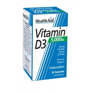 HEALTH AID Βιταμίνη D3 5000iu 30 ταμπλέτες