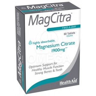 HEALTH AID MagCitra, Magnesium Citrate 1900mg 60 ταμπλέτες
